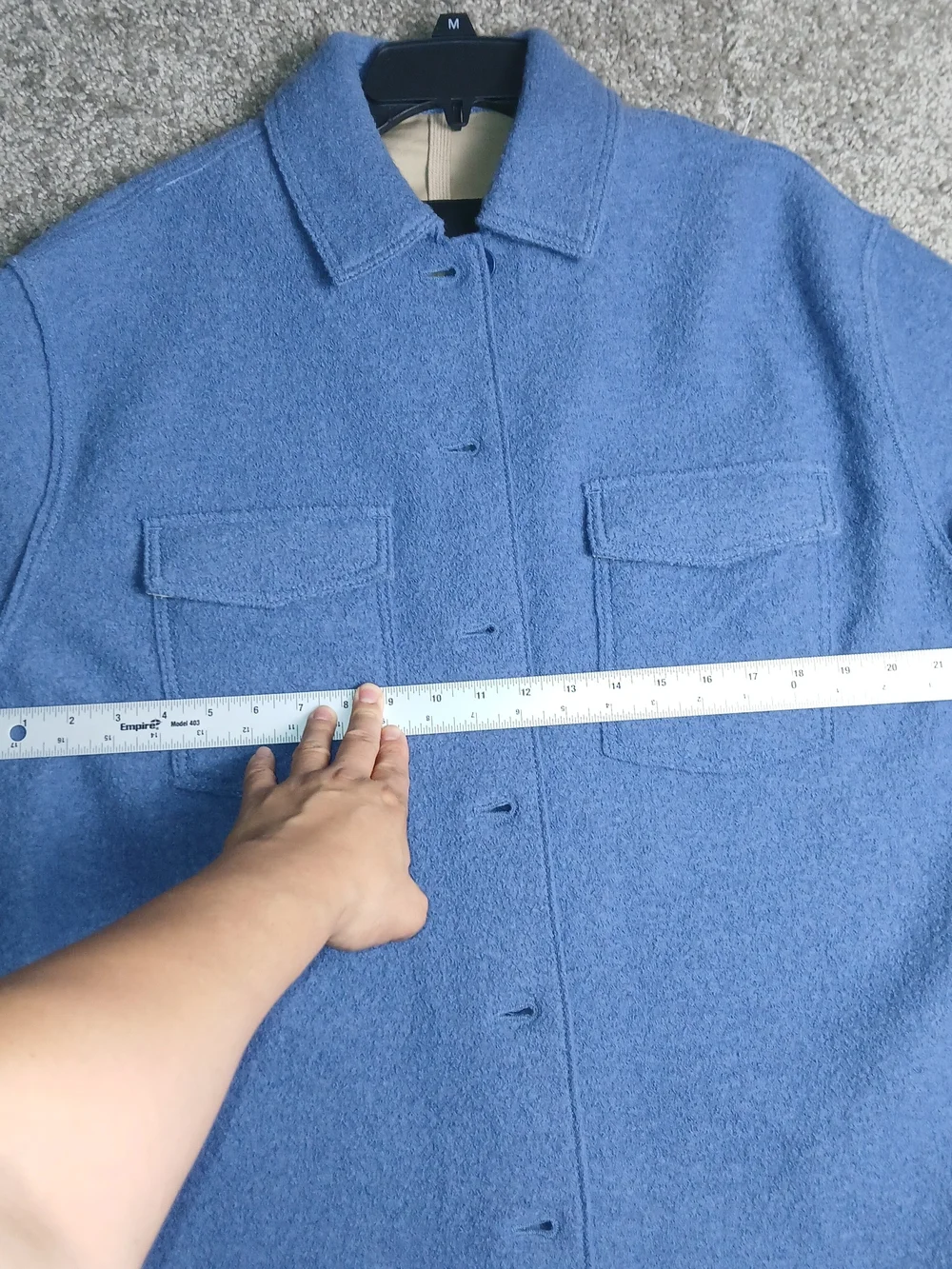 Banana Republic Blue‎ Wool Jacket for Men Oversized Button Front Shacket - Small